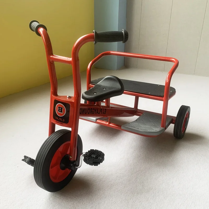 

Children's Tandem Tricycle with Steel Fork Kindergarten Daycare Tricycle for Passengers Over 2 Years Old