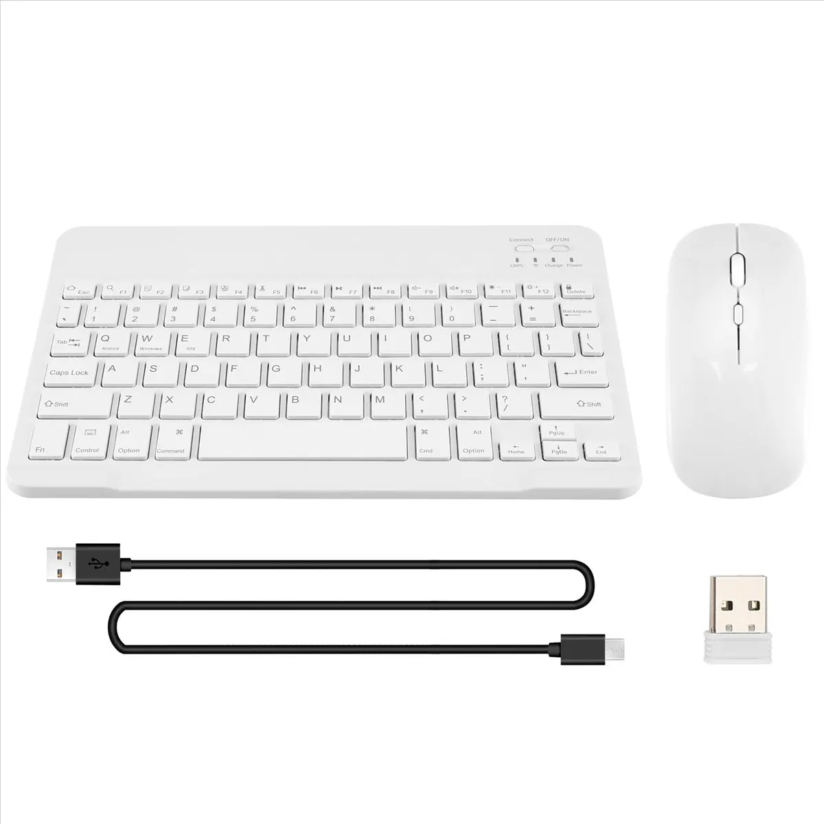 A14M Ultra-Thin Silent Wireless Bluetooth Keyboard and Mouse Set Suitable for Tablet Notebook Bluetooth Keyboard White