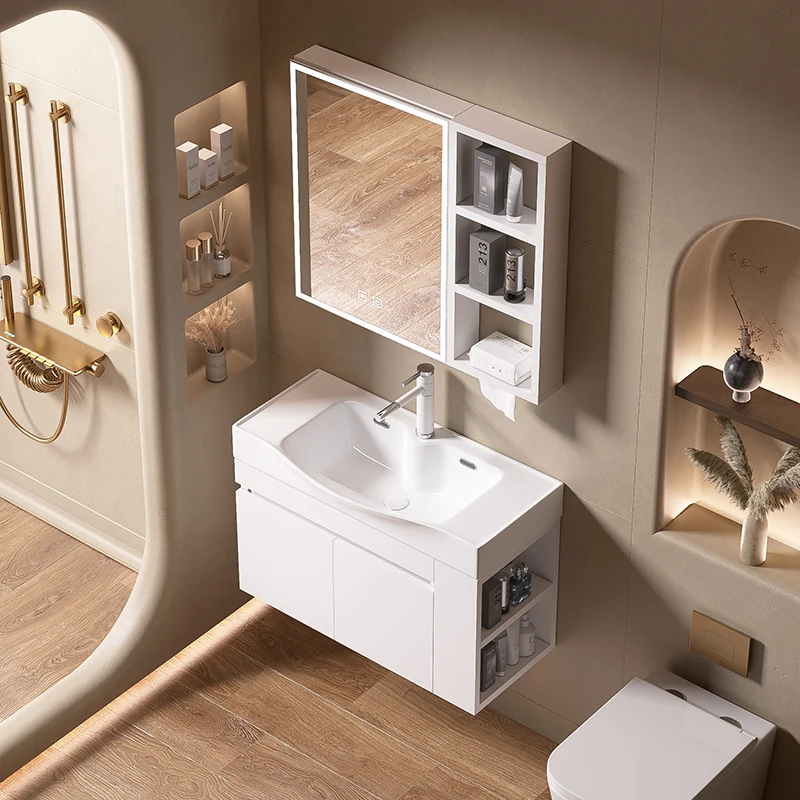 

Bathroom Cabinets Vintage Vanity Solid Wood Toilet Drawer Ceramics Bathroom Cabinets Storage Mirror Mobiletto Bagno Furniture
