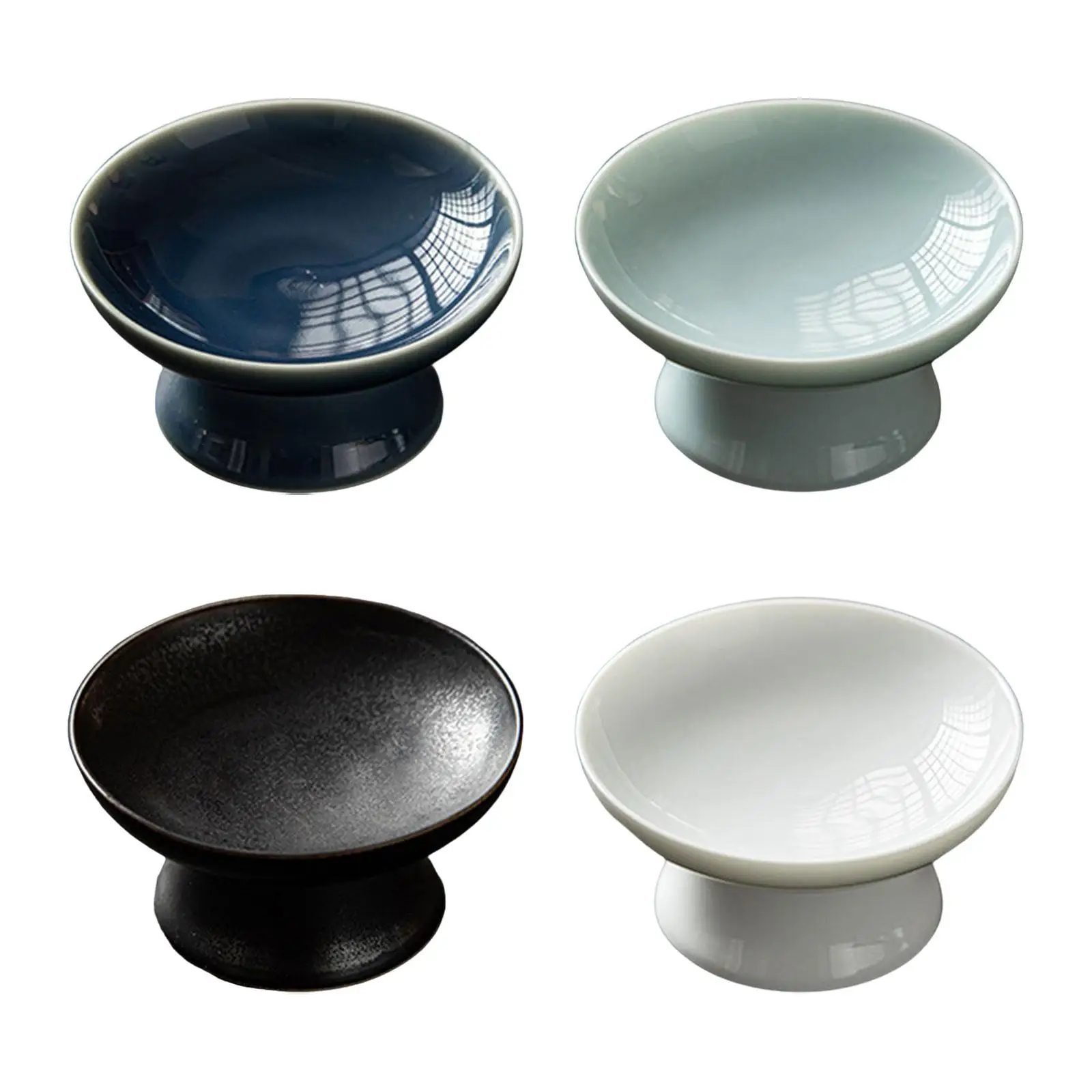 Serving Platter Pottery Tray Round Decoration Multiuse Fruit Bowl Pedestal Snack Bowl for Fruit Nut Dessert Dining Holiday