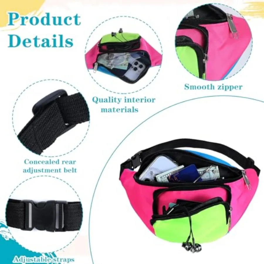 80s 90s Retro Fanny Pack Belt Bag - close-up view