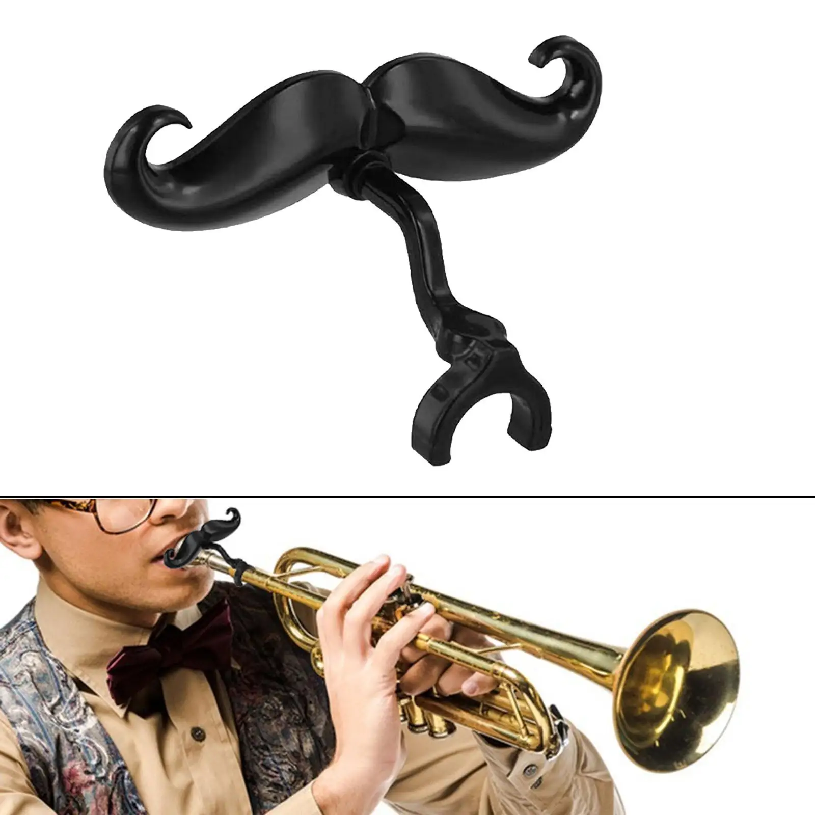 Funny Brass Instrument Mustache Clamp Portable Mouthpiece Accessories for Trumpets Trombones Baritone Carnival Stage Performance