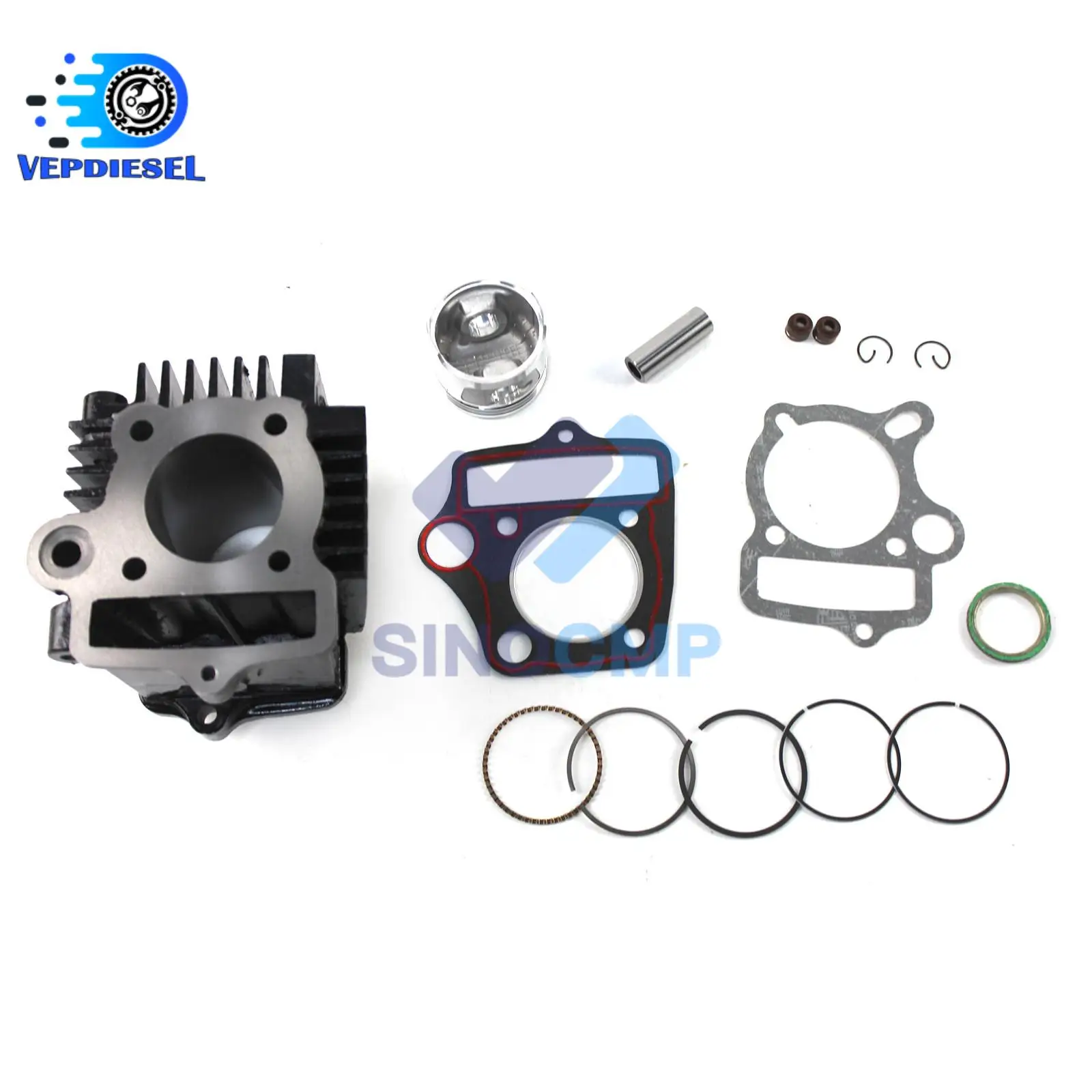 1set Cylinder Piston Rings Kit XR90 90CC 86CM3 Big Bore 47mm with Gasket Piston for Honda Baja LifanI Car Replacement Accessory