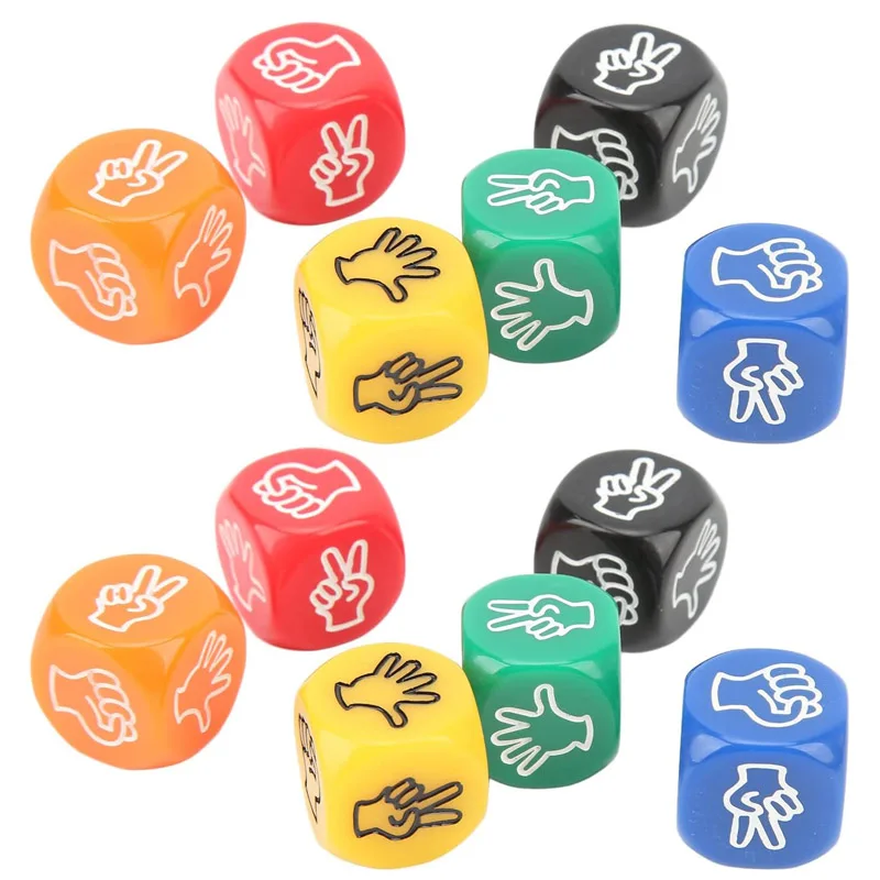 5PCS Finger Guessing Game Dice 20MM Rock Paper Scissors KTV Bar and Family Party Props Adults Teenager Novelty Toys Funny Gifts