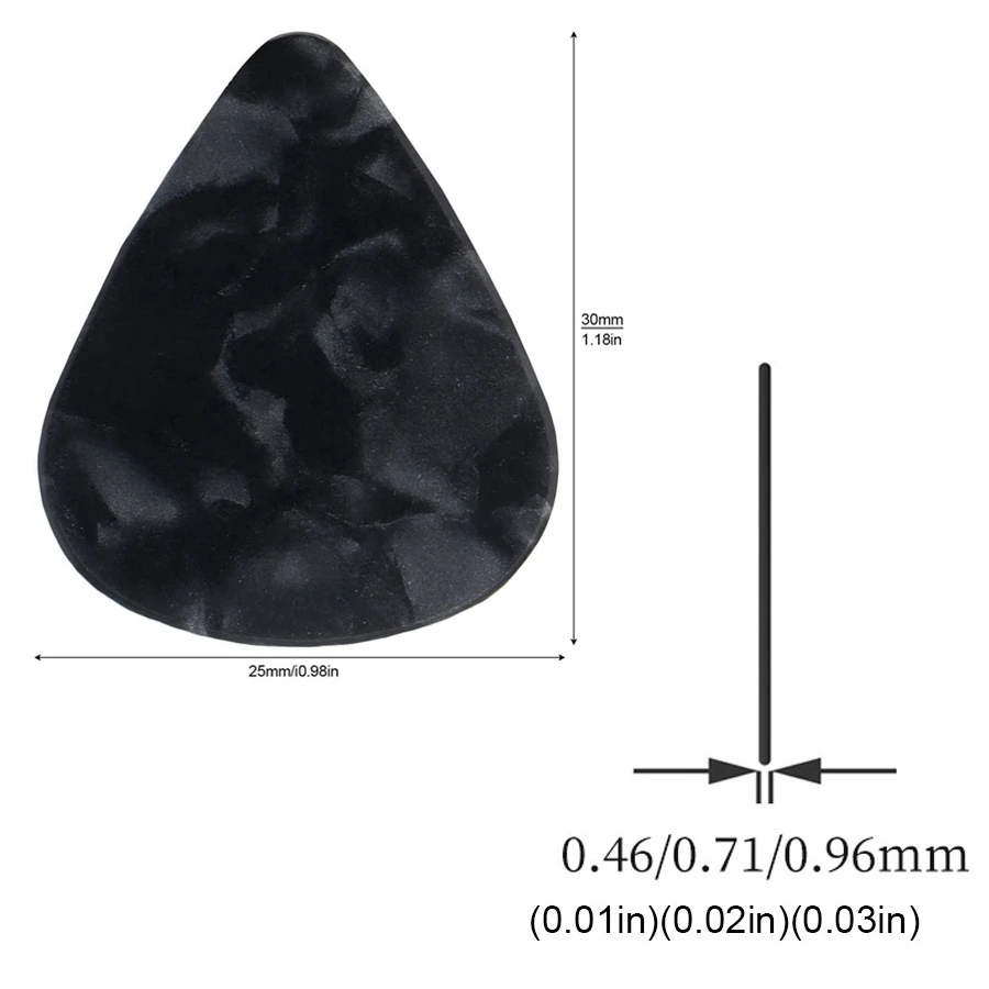 البلاستيك 6 قطعة يختار الغيتار و 1 قطعة اختيار حامل 3 سمك مجموعة للجيتار الصوتي/باس/القيثارة مع لاصق الظهر