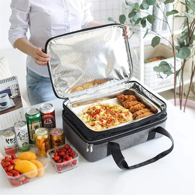 

Insulated Food Delivery Bag Waterproof Thermal Picnic Tote Portable Storage Carrier for Pizza Grocery and Travel Use