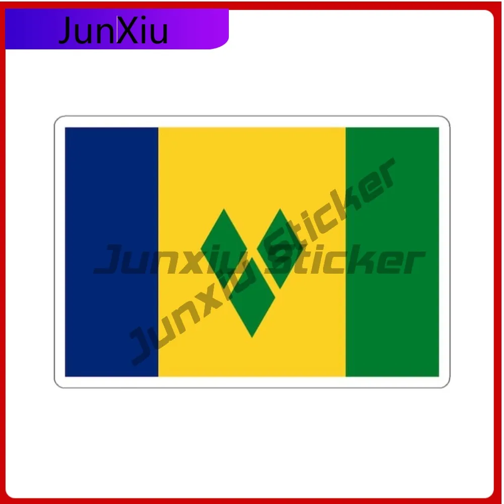 

Saint Vincent And The Grenadines Flag Travel Weatherproof Vinyl Sticker For Car Bumper Truck Electric Scooter Yacht Voiture Cour