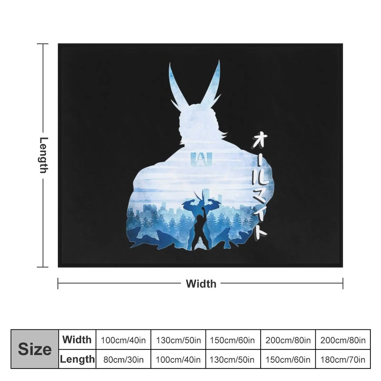 Minimalist SIlhouette All Might \t Throw Blanket Polar Camping Comforter Bed Blankets