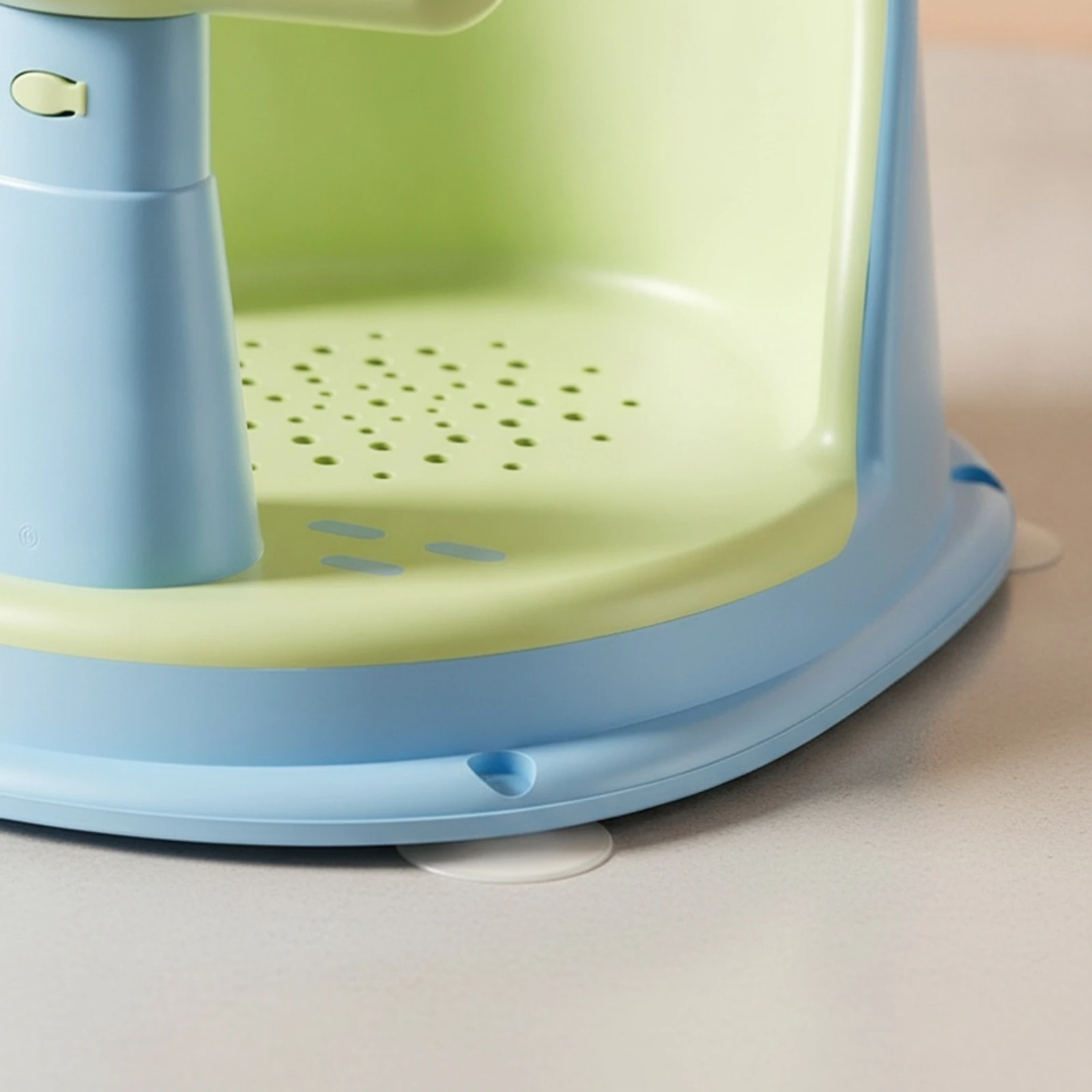 Bath Seat with Shampoo Cap Perforated Baby Bath Seat Furniture Padded Comfortable for Newborn, Bathroom view 6