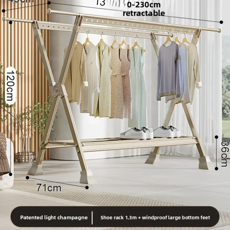 

Modern Household Goods Folding Drying Rack Floor Telescopic Rod Type Quilt Drying Artifact