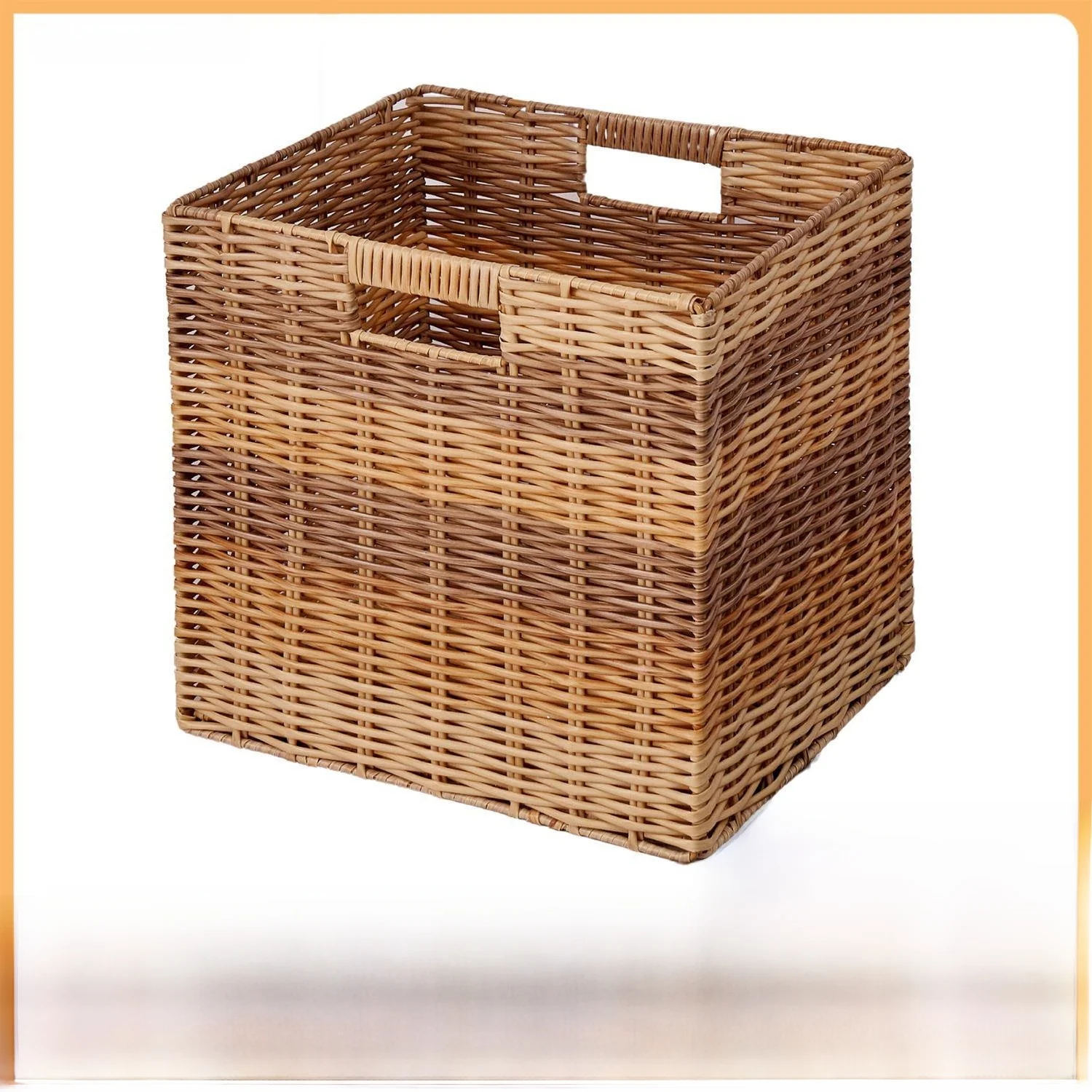 

Convenient Plastic Woven Storage Basket Laundry Basket Room Organization Basket Nordic Sle PE Material Foldable Design