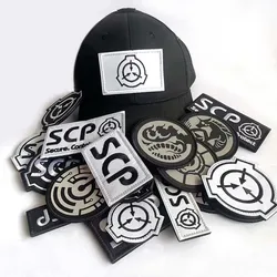 SCP Foundation Fabric Backpack Badges Embroidered Applique Hook and Loop Patch,Reflective Round Emblem Tactical Patches For Hat