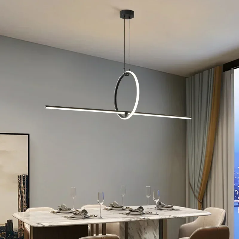 Lámpara colgante LED nórdica para sala de estar, comedor, cocina, isla, restaurante, lámpara colgante ajustable, accesorio de iluminación