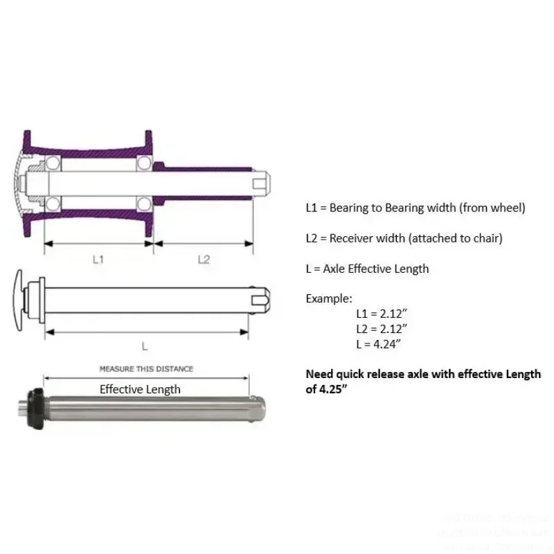 Quick Release Wheelchair Axle for Wheelchair Rear Wheel for Walker & Rollator Accessories Wheelchair Parts