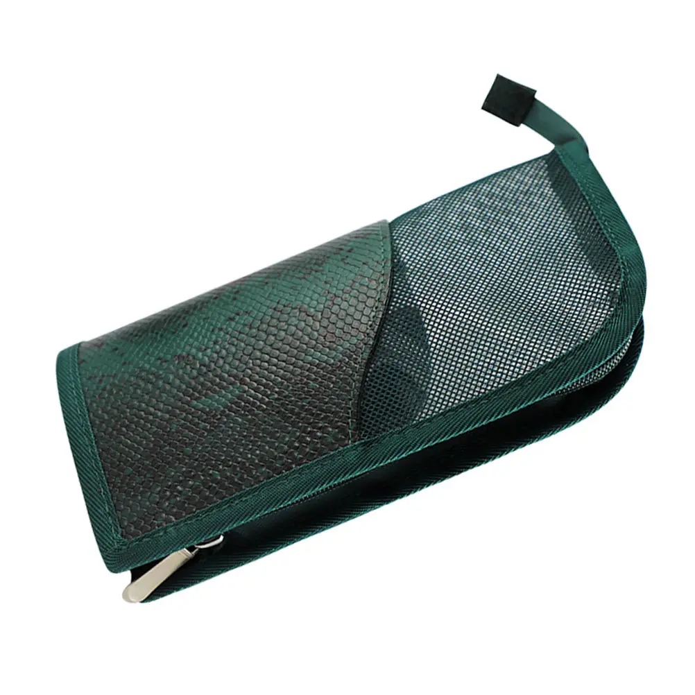 

Brush Bag Mesh Translucent Zippered Organizer Pouch For Women Portable Travel Makeup Storage Green