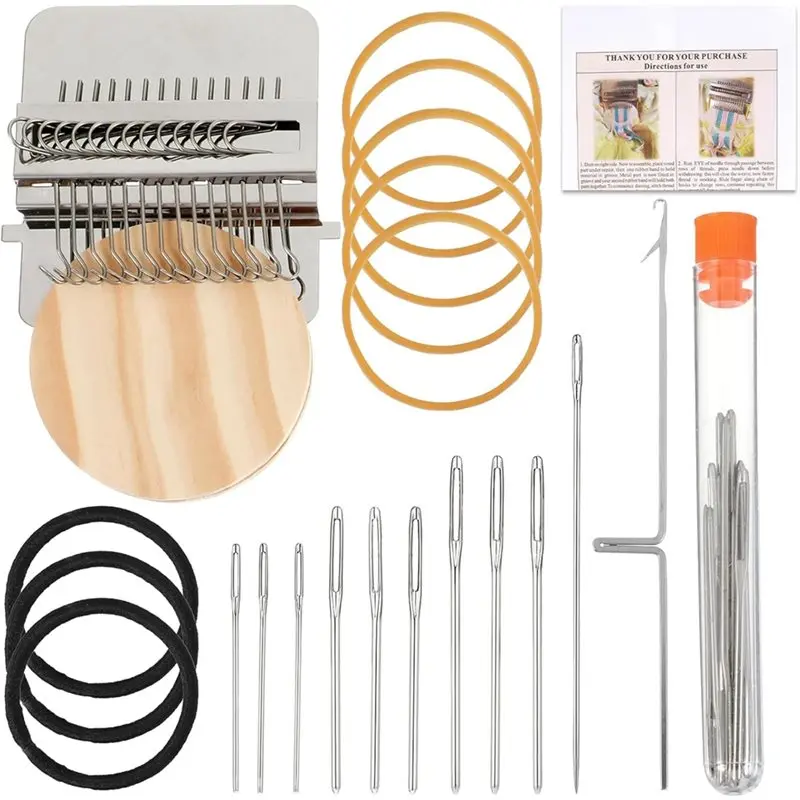 

【PRICE-DROP!】Wooden Weaving Tool With Stainless Steel, Mini Machine Kit Type For Beginners Quickly Mending