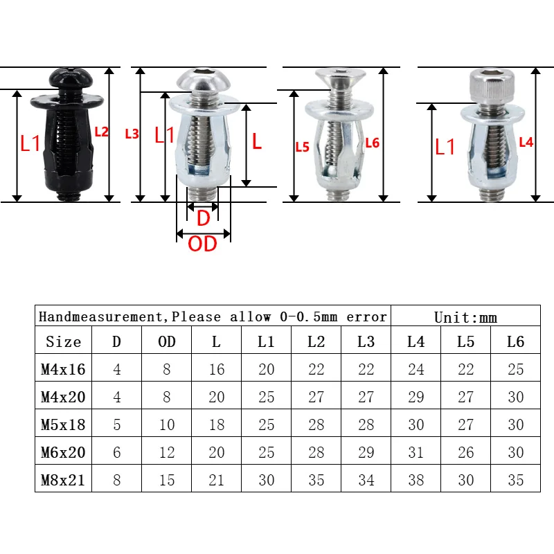 Petal Shape Metal Rivet Nut Screw Bolt Set Hexagon Screws Panel License Fix Clamp Lock Expansion Jack Nuts Rivetnut M4 M5 M6