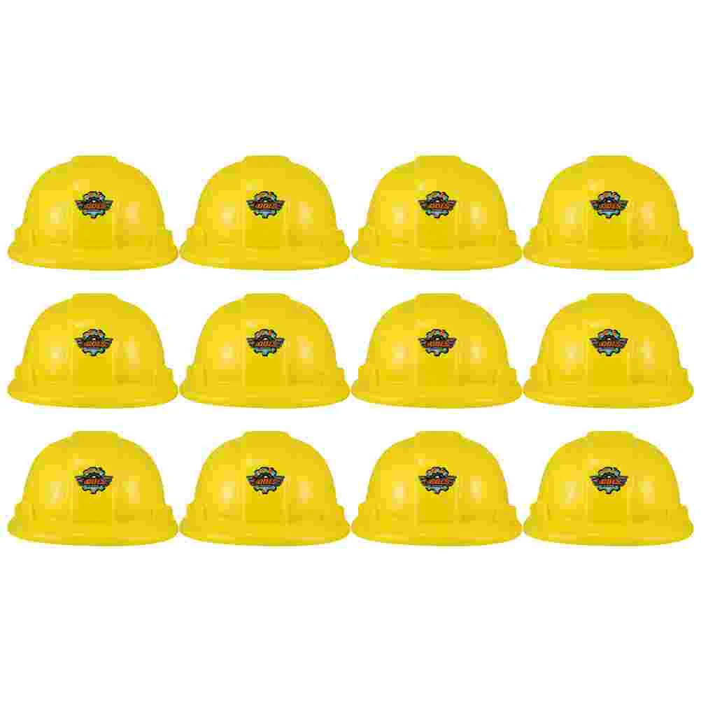 

12 Piece Construction Safety Toys Kids' Plastic Building Cap Role Playing Party Hat New Year Birthday Gift Party Supplies