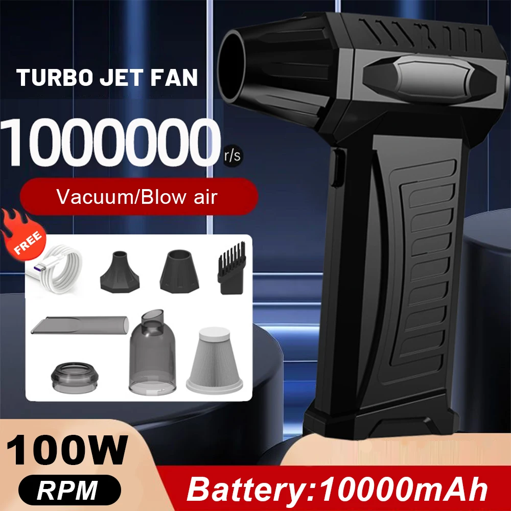 

Violent Fan 500000RPM Powerful Air Blower Vacuum Dust Cleaner Type-C Charging Strong Winds 58m/s Brushless Turbo Jet Blower Dry