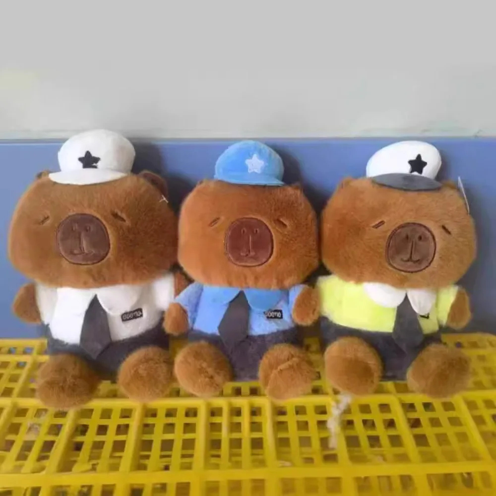 

New 22cm Plush Doll Plicemen Doll Capybara Plush Police Bear Internet Celebri ty Capybara Jun Doll