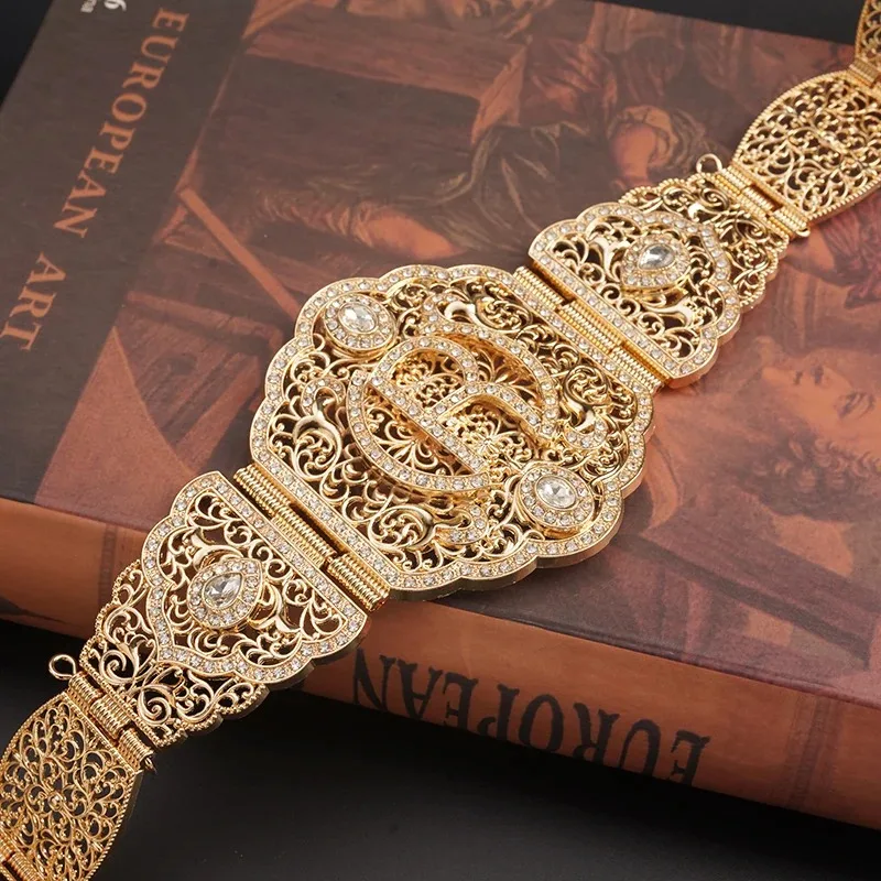Classic R Belts For Women Algerian Robe Belt Wedding Jewelry Arabian Bridal Belt Chain Moroccan Bridal Belt Buckle Bridesmaid image 5