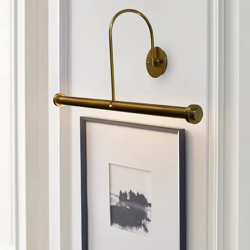 Vintage American Style Solid Brass Wall Sconce Retro Industrial Lighting Fixture for Bathroom Mirror Cabinet Vanity Hallway