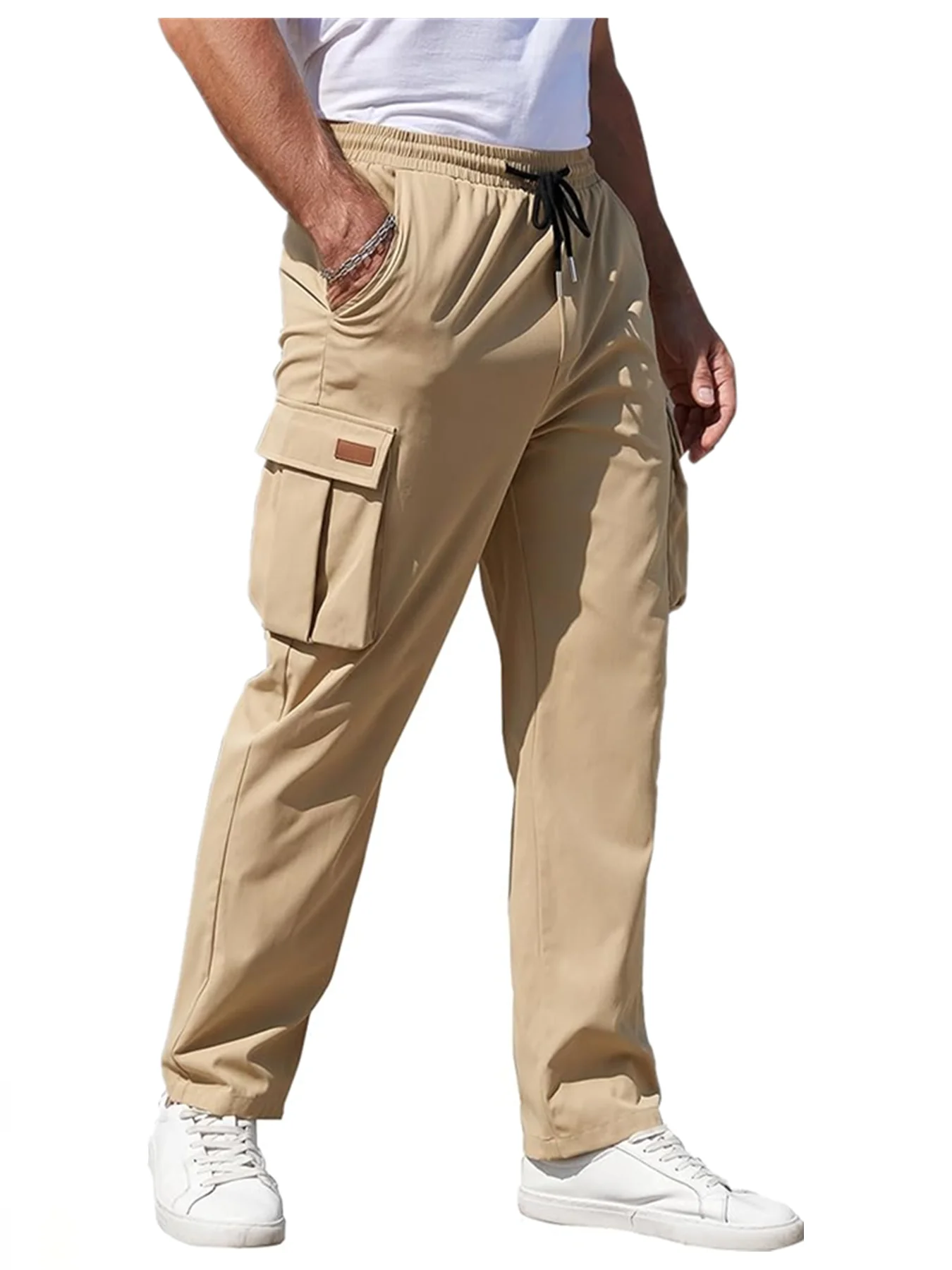 

Также ограниченное количество мужских рабочих брюк с несколькими карманами, мужские летние тонкие стильные новые модные американские уличные прямые брюки с широкими штанинами