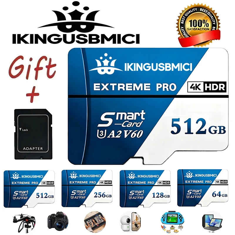 

Stable SD Cards Micro TF SD Card TF Cards Memory Card 64GB 128GB 256GB 32GB 512GB 4K High Transfer C10 for Phone Smartphone PC