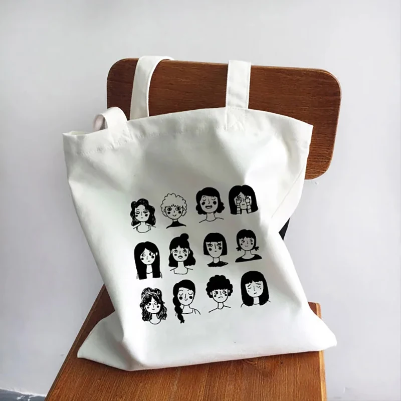 Andeiltech Canvas Tote Bag for Women Aesthetic Girl Power Quotes Shopping Grocery Reusable School with Inner Zipper Girl Gift