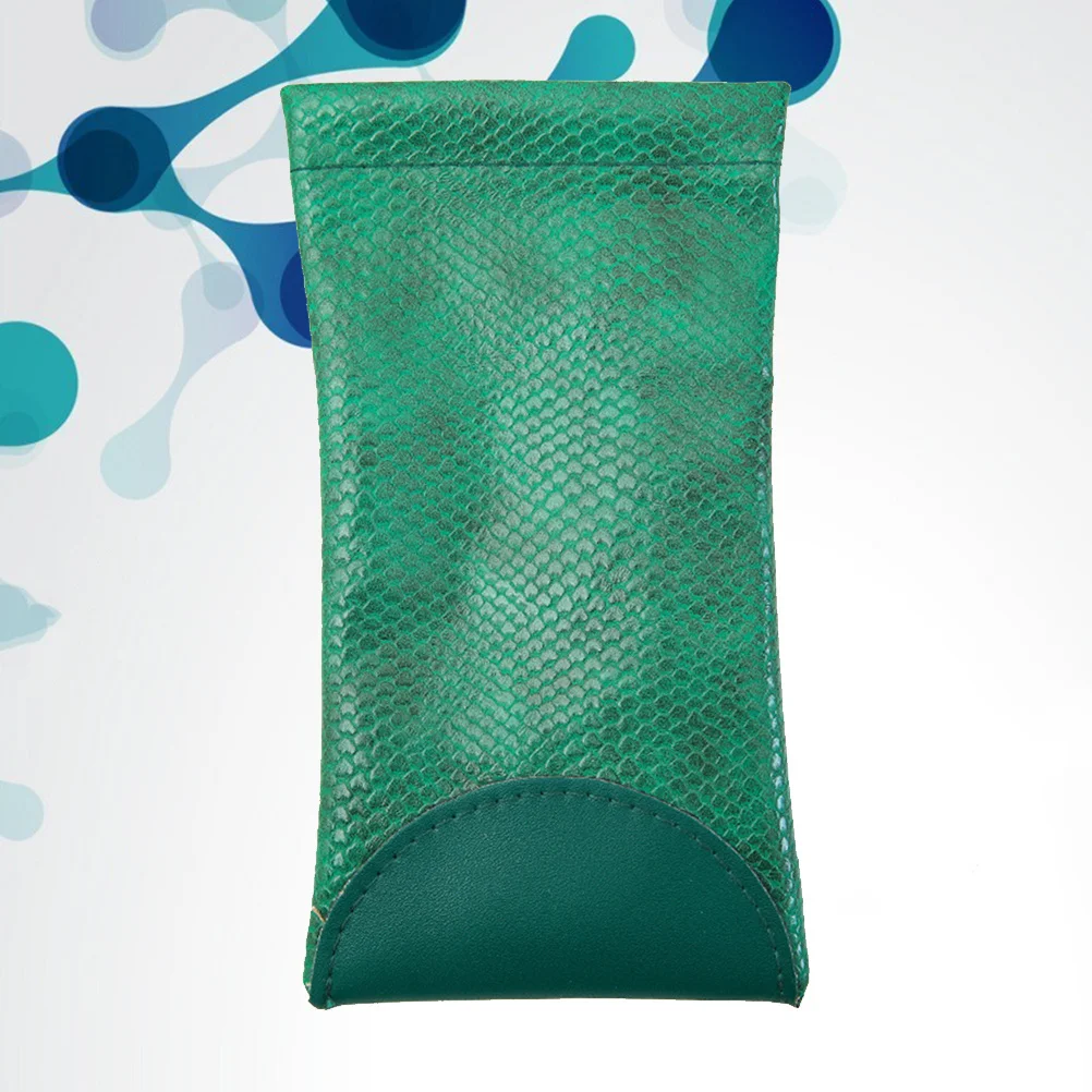 

Glasses Holder PU Storage Bag Green Portable Easy Access Scratch-Resistant Sunglass Case Compact Protector