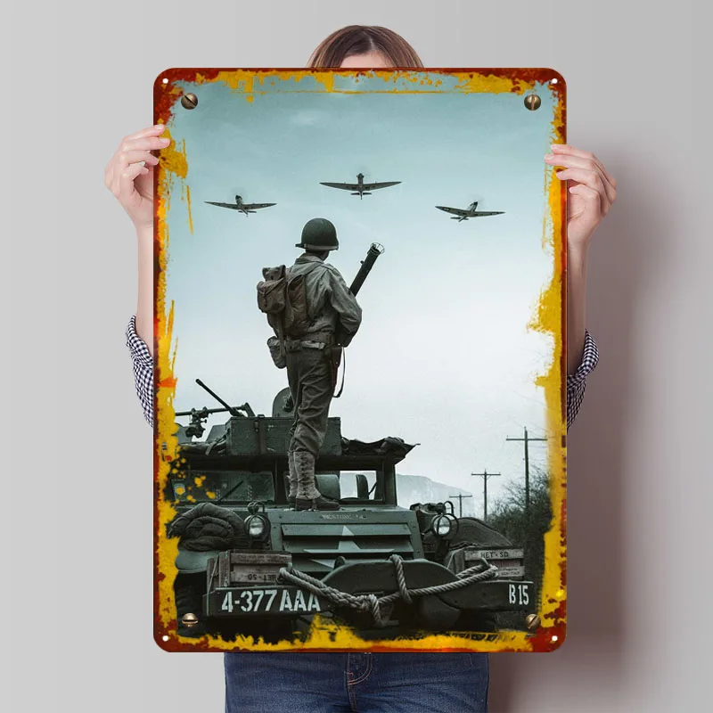 Ww2 Soldier Sign Military Poster Decor for Room Decoration Custom Metal Tin Signs for Wall Art Decoration Home Decorations Retro