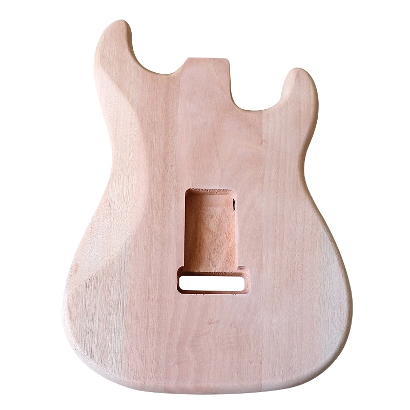 Left Hand Electric Guitar Body Okoume Wood Factory Made Matte Natural Color Unfinished Guitar Barrel Parts 5.7cm Pocket Width