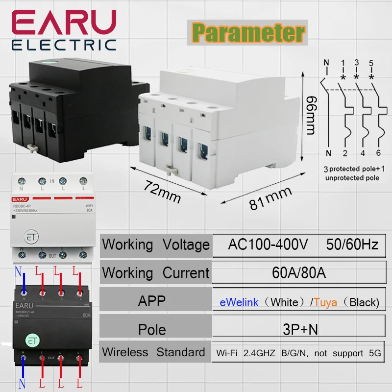 WiFi Circuit Breaker Time Timer Relay Switch Smart Home House Voice Remote Control by eWelink App Work with Alexa Google Home