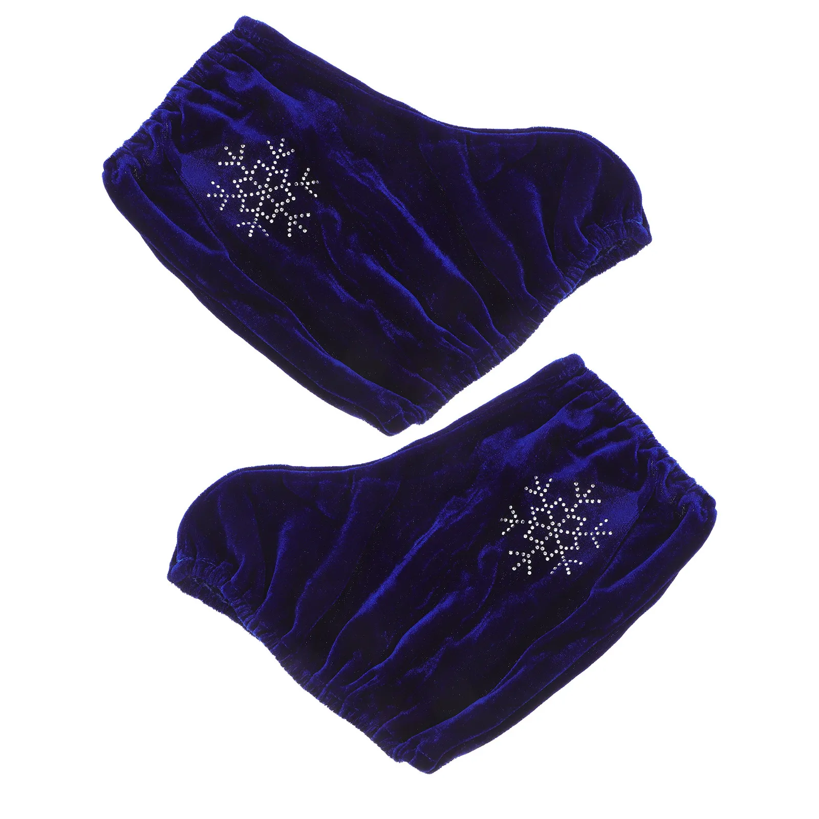 

1Pair Ice Skate Boot Covers Blue Rhinestone Decorative Figure Skating Shoe Protection Medium Size Performance Accessories