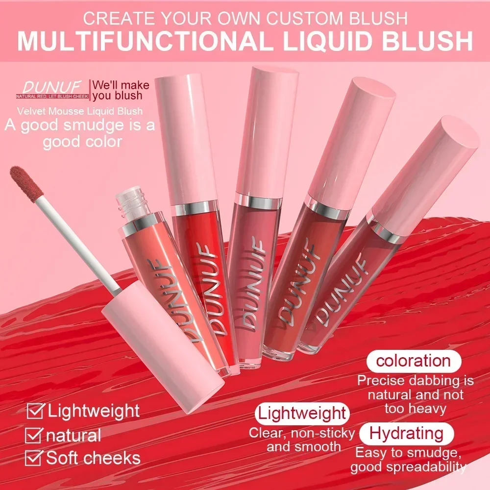 DUNUF nuevo colorete en crema multifuncional colorete facial maquillaje hidratación Natural lápiz labial rojo rosa sombra de ojos maquillaje brillo de labios