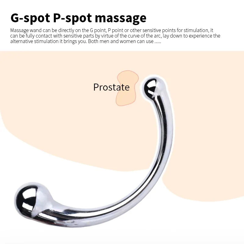 Double Ended Anal Hook Butt Plug Stainless Steel G Spot Wand Prostate Massage Stick Vagina Stimulator Sex Toys for Men Women 18+