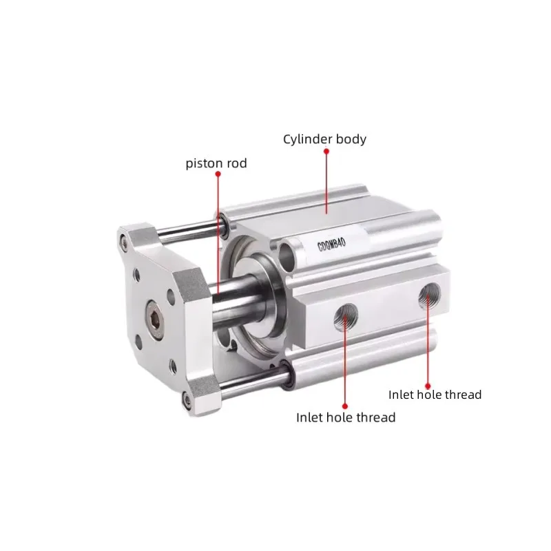 SMC Type CQMB Series No Magnet Thin AIR Cylinder Double Acting Guide Rod Compact Pneumatic Cylinder CQMB12-5 CQMB16-10 CQMB20-15