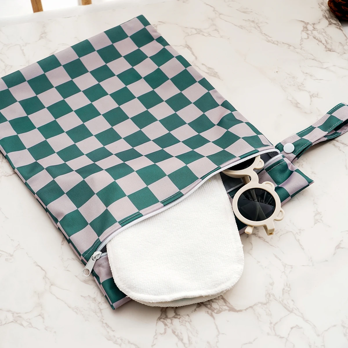Elinfant 3PCS Recycled Fabric Waterproof Wet Dry Bag Portable Diaper Bag Sanitary Storage Bag