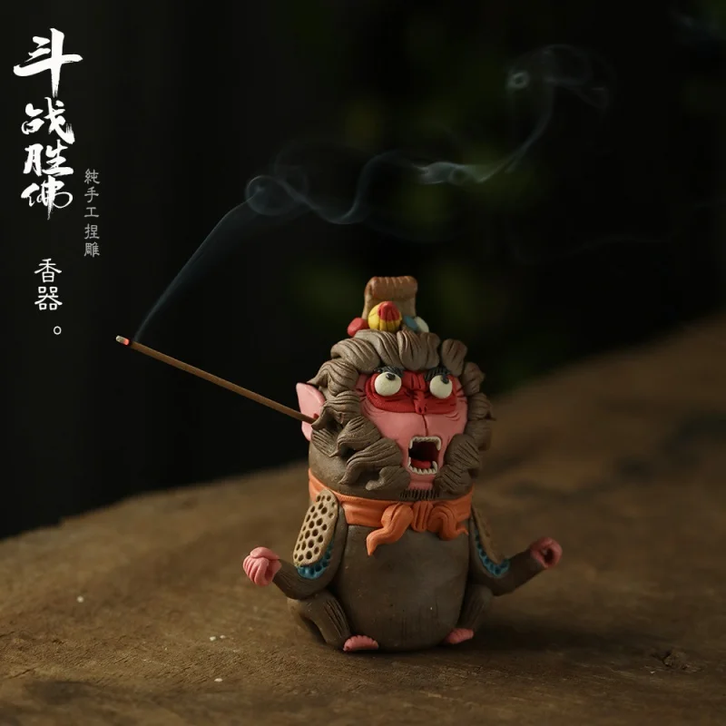 

Tea Ornaments Incense Burner Handmade God Beast Incense Holder Stoneware Hand Pinch Money Drawing Lion Pi Xiu Decoration Incense