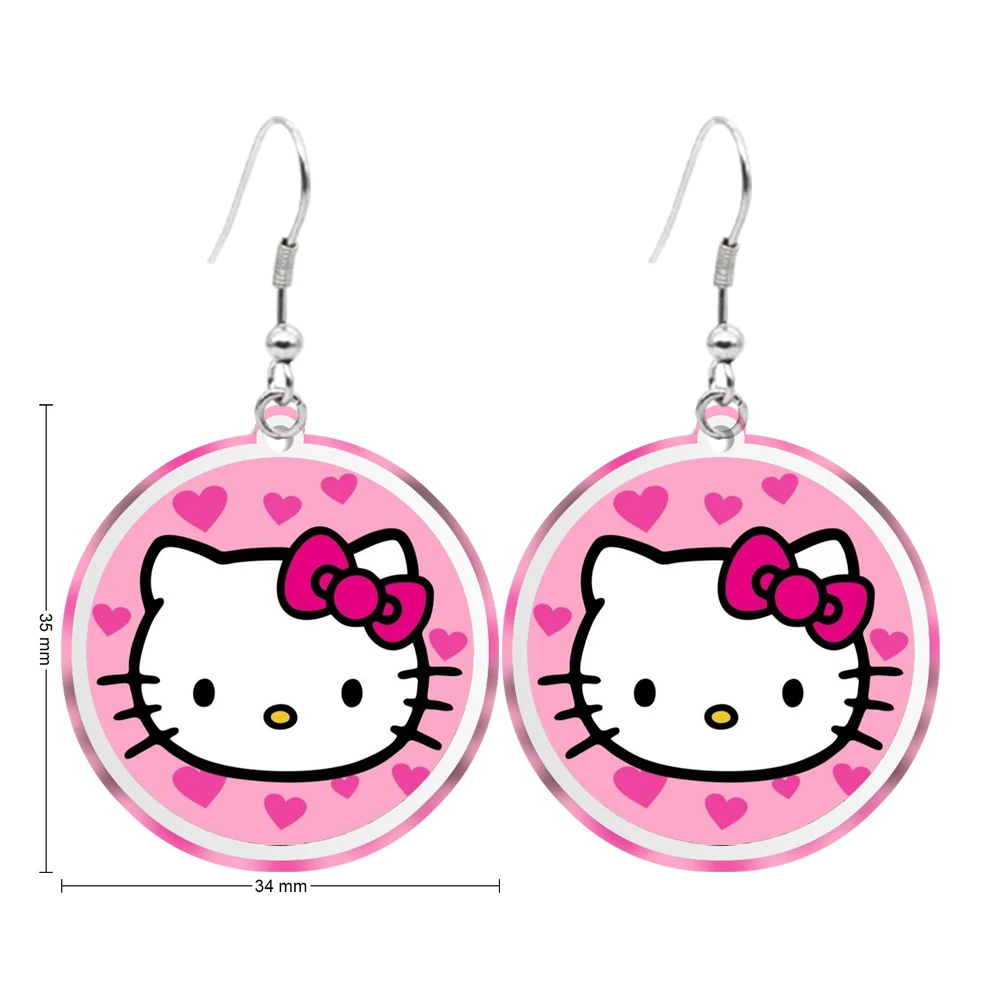 Hallo Kitty Sanrio transparenten Ohrring Haken niedlichen Anhänger Ohrringe Mädchen Schmuck Zubehör Kinder Party Geschenk Tochter Geschenk