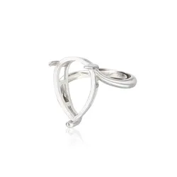 Ring Blank (4x6mm/6x8mm/7x9mm/8x10mm/10x14mm/12x16mm Teardrop Blank) Adjustable 925 Silver Ring Base