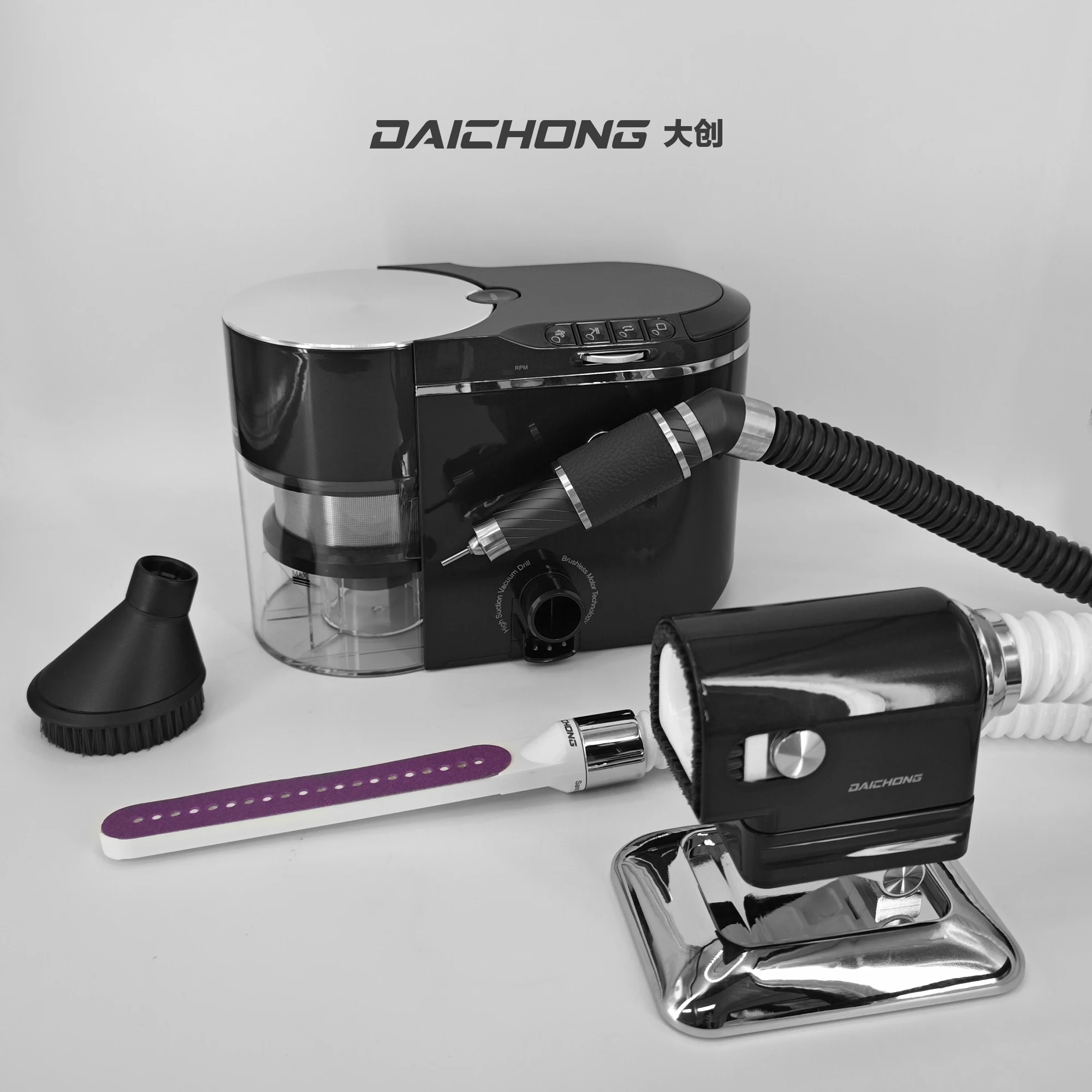 DAICHONG 2-in-1 Manicure & Pedicure Vacuum Drill Pen 35000 Speed Brushless Motor Plastic Nail Dust Collector Desktop Tool view 3