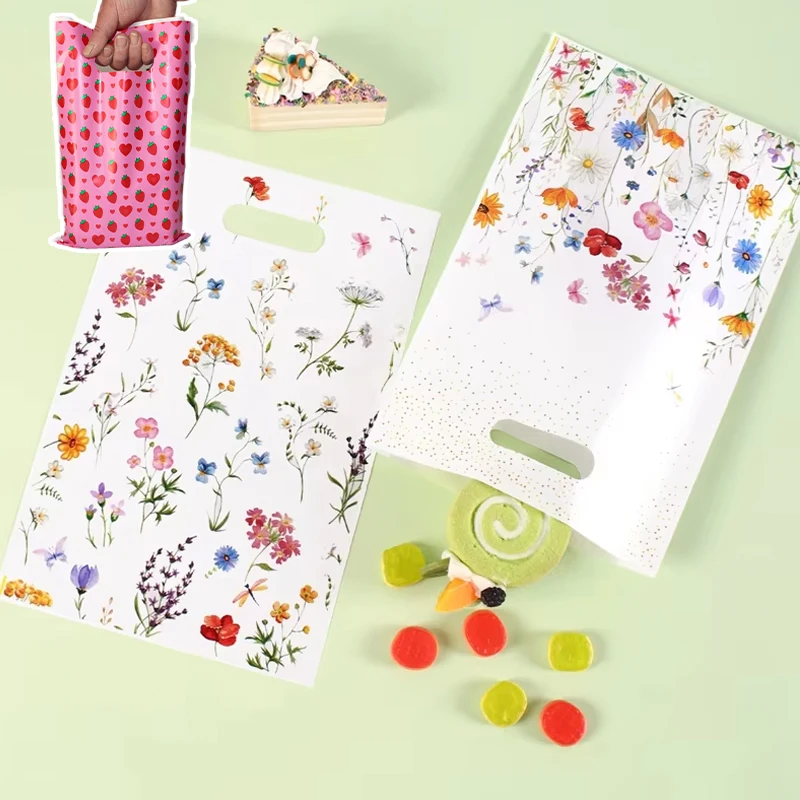 

10/30/50/100pcs Handbag Candy Bags for Birthday Party Baby Shower Gift Packing Kid Party Supplies Wildflower Spring Decor Favors