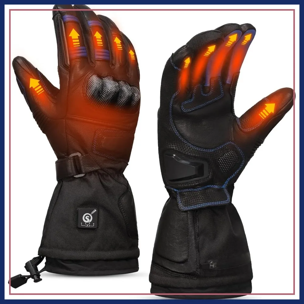 

Heated Motorcycle Gloves for Men Women 7.4V 3000mAh Rechargeable Touchscreen Electric Gloves for Cycling Snow Skiing