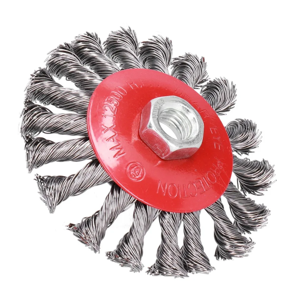 Versatile Twist Design Wire Wheel Brush Durable Efficient Knotted Wire Brush Grinding Wheel Brush Surface Cleaning