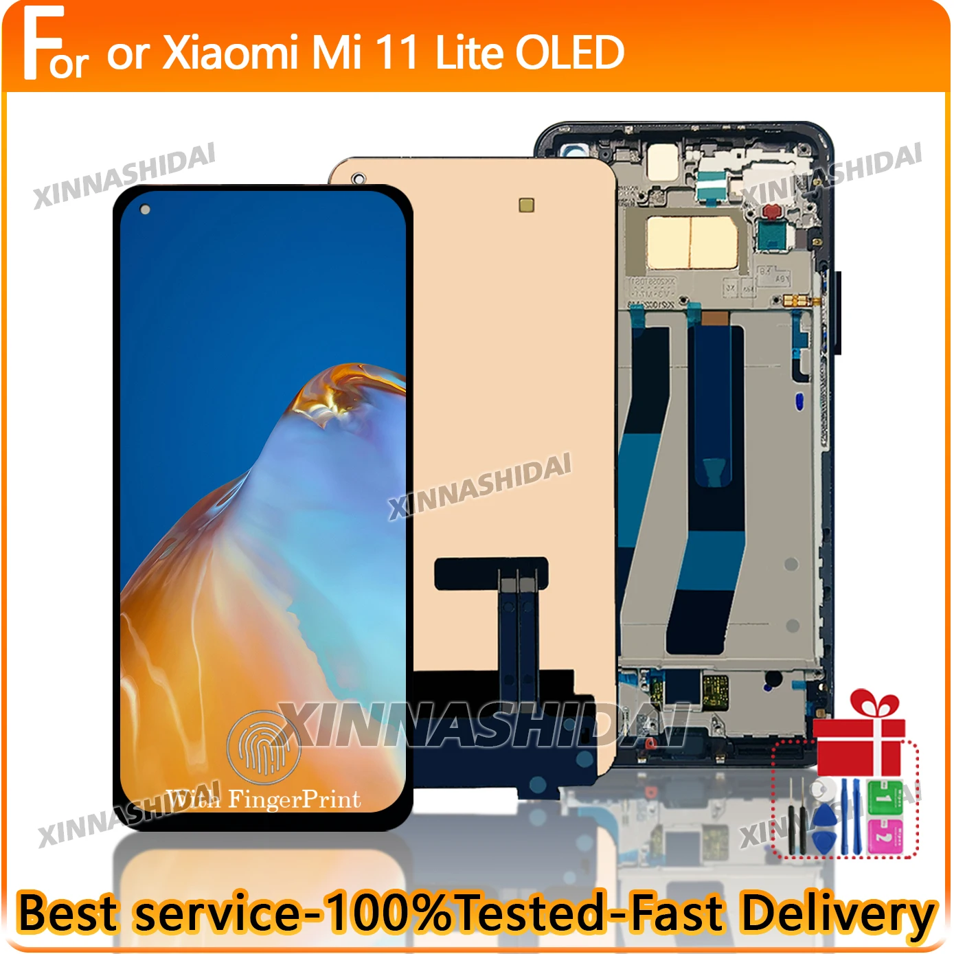 OLED 6,55 ''Für Xiaomi Mi 11 Lite LCD Display Touchscreen Digitizer Montage TFT Bildschirm Ersatz