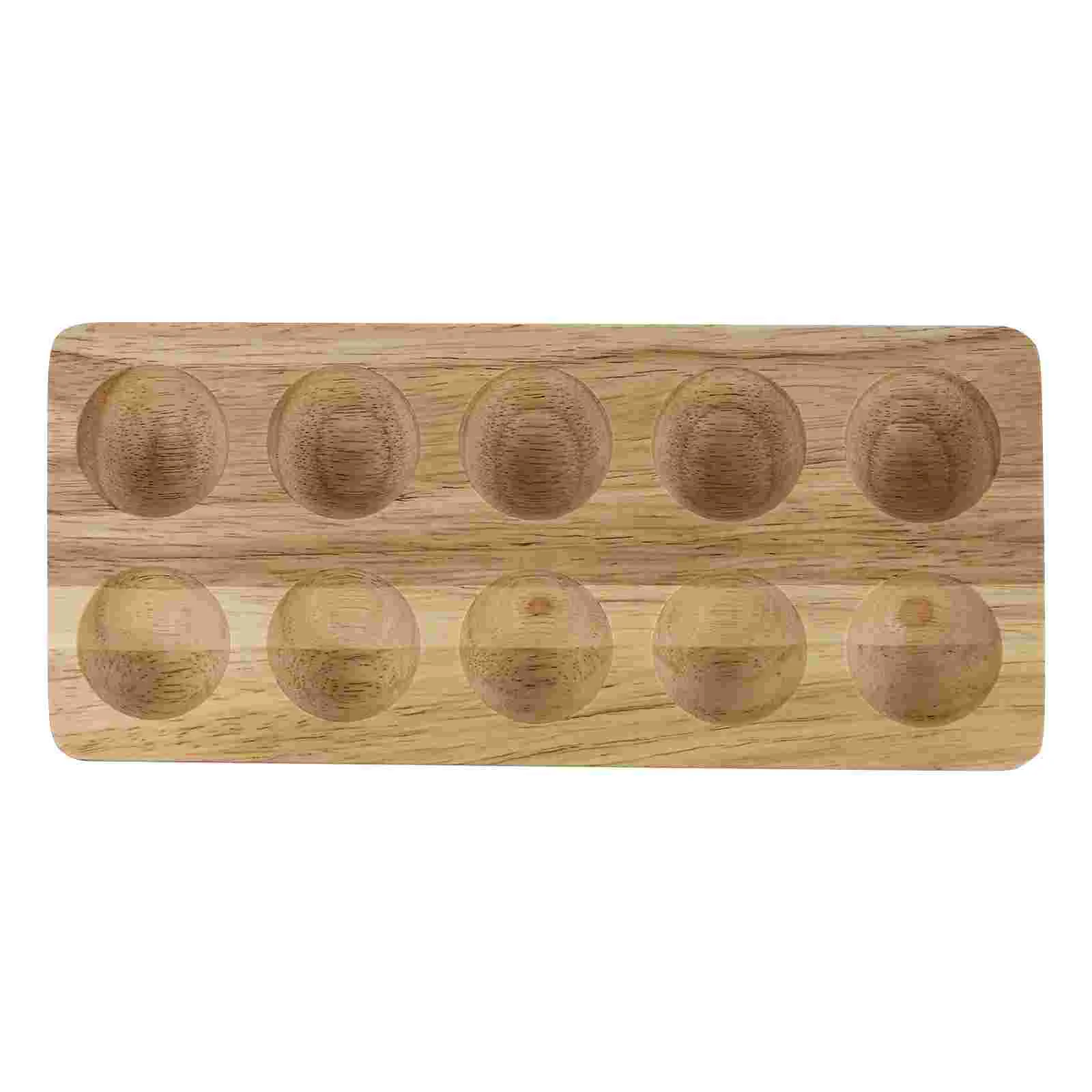 

Deviled Egg Plates Wooden Tray Eggs Holder Drawer Simple Rack Placing for Fridge