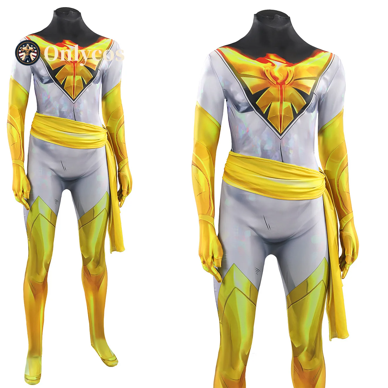 Rivals White Crown Phoenix Jean Grey Cosplay Costume Zentai Female Halloween Party Bodysuit Onlycos view 4