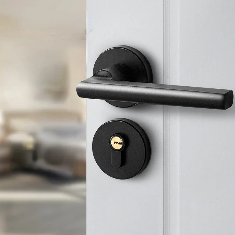 Black Split Lock, Indoor Room Door Handle Lock, Aluminum Oxide Split Lock