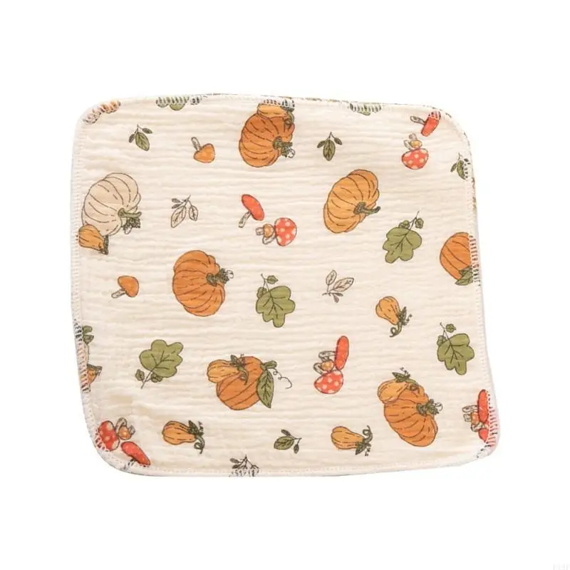 

F19F Cotton Handkerchief Face Towel 6-Layer Gentle and Absorbent Drooling Bib Mouth Wipe Cloth for Bathing and Feeding